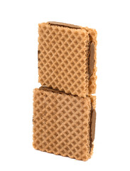 chocolate waffles isolated