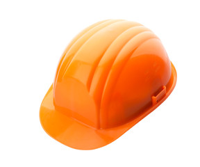 Fototapeta premium Orange helmet on white
