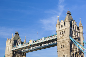 Fototapeta na wymiar Tower Bridge in London with blue sky