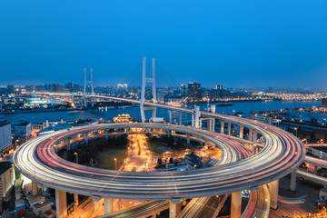 beautiful spiral in a curve approach bridge