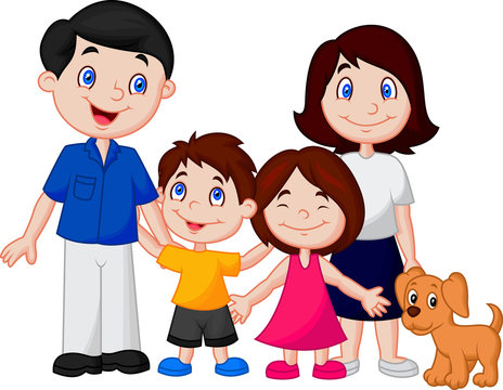 Happy family cartoon Stock Vector | Adobe Stock