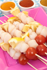 brochettes de saint-jacques
