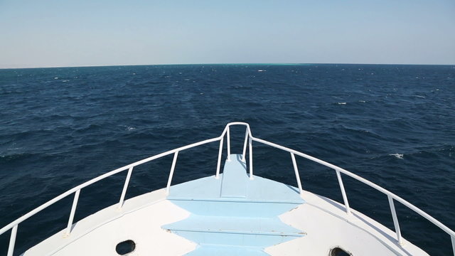 view on yacht bow floating on sea