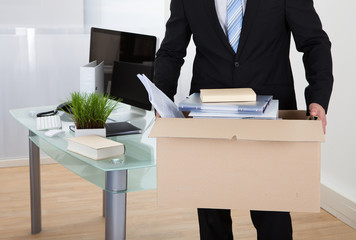 Businessman moving offices