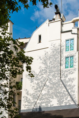 Decorated house wall