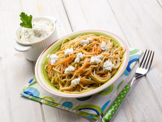 spaghetti with ricotta and carrots