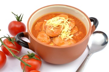 tomato sauce with sausage and cheese