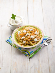 spaghetti with ricotta and carrots