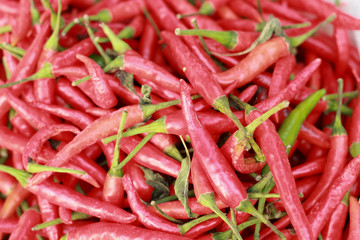 Red chili in the market