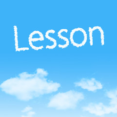 Lesson cloud icon with design on blue sky background