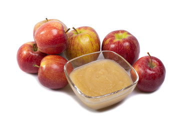 Applesauce on white background