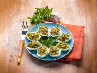 stuffed eggs traditional sardinia recipe