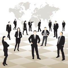 Fototapeta premium Business people on a chessboard