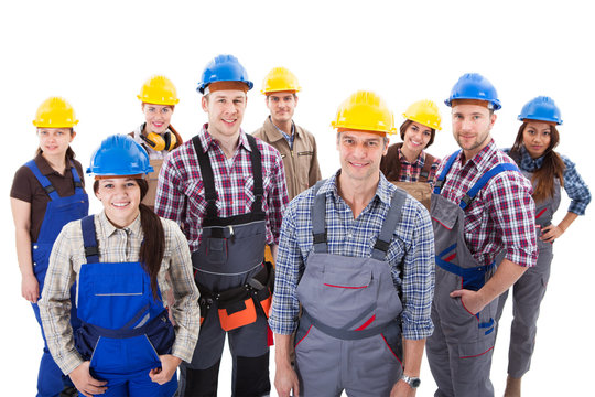 Confident Diverse Team Of Workmen And Women