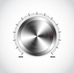 Realistic metal button with circular processing