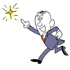 光に向かって走るビジネスマン