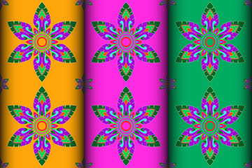 Colorful Thai style Kra Jung pattern