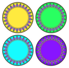 Colorful Thai style Kra Jung circle frame