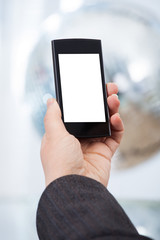 Businesswoman's Hand Holding Smartphone