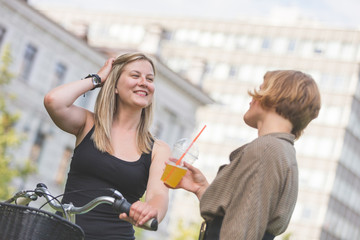Two Young Women at Park