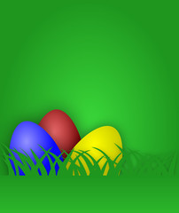 Easter egg card with grass