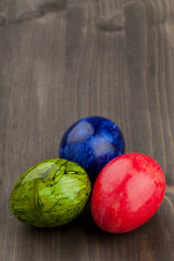 Easter eggs on dark table