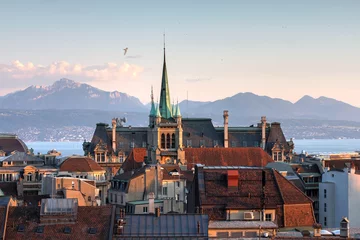 Crédence de cuisine en verre imprimé Lieux européens Lausanne, Switzerland