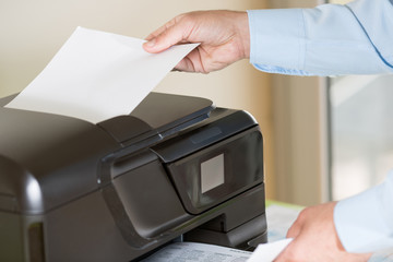 Man making a photocopy