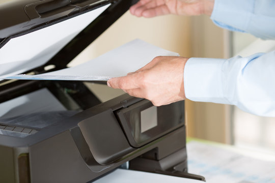 Man making a photocopy