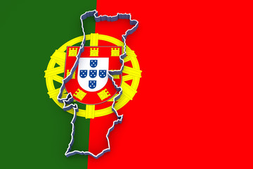 Three-dimensional map of Portugal