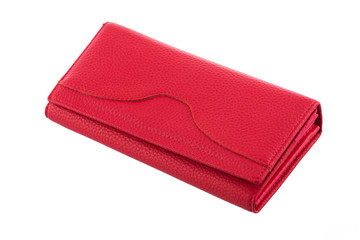 Red woman wallet isolated on white
