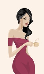 coffee drinking woman