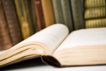 Open book in  Library