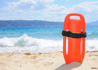 Lifeguard buoy on the beach - 63183872