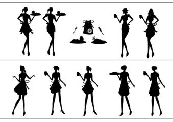 シルエット　女性