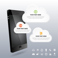 Phone 3D Cloud Design Elements