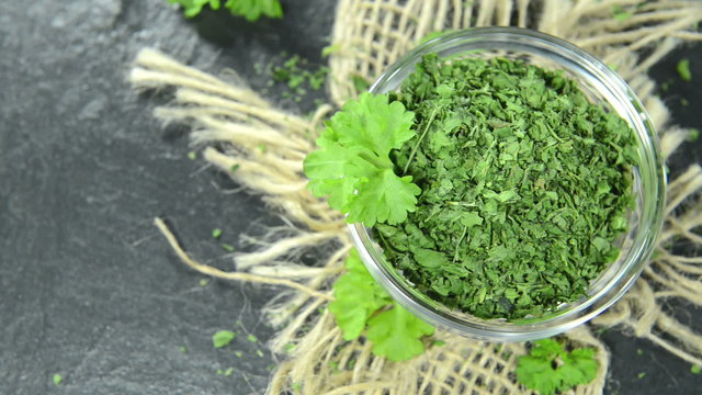 Heap of dried Parsley (loopable full HD video file)