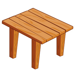 Wooden table isolated illustration
