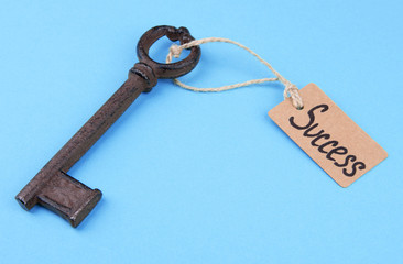 Key to heart, Conceptual photo. On color background