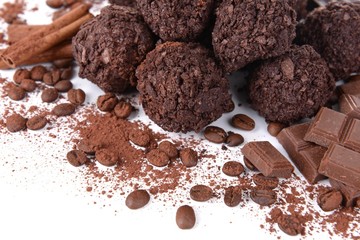 Delicious chocolates close-up