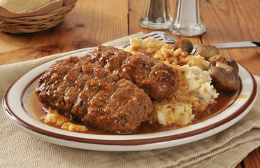 Meatloaf and potatoes