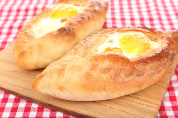 Ajarian khachapuri close up