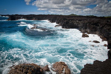 Hawaii Volcanic Rocky Coast Rough Ocean Waves