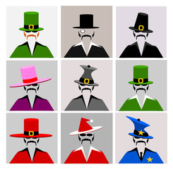 collection of men wearing fashionable hats