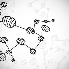 hand drawn DNA molecule