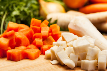 Fresh chopped vegetables