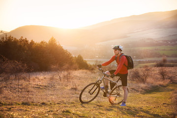 Fototapeta premium Mountain biker