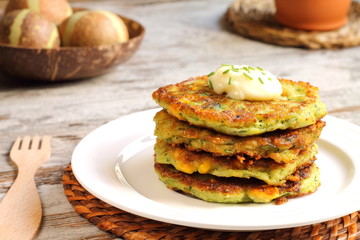 Zucchini and corn fritters