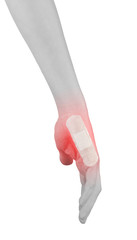 Adhesive Healing plaster on finger.