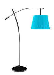 Blue balanced floor lamp